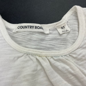 Girls Country Road, cotton long sleeve top, marks neck, FUC, size 3,  