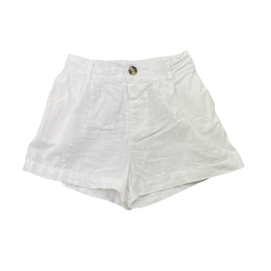 Girls Cotton On, white linen blend shorts, elasticated, FUC, size 6,  