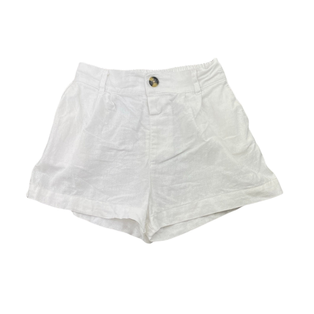 Girls Cotton On, white linen blend shorts, elasticated, FUC, size 6,  