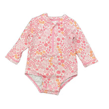 Load image into Gallery viewer, Girls Baby Berry, floral long sleeve swim one-piece, GUC, size 00,  