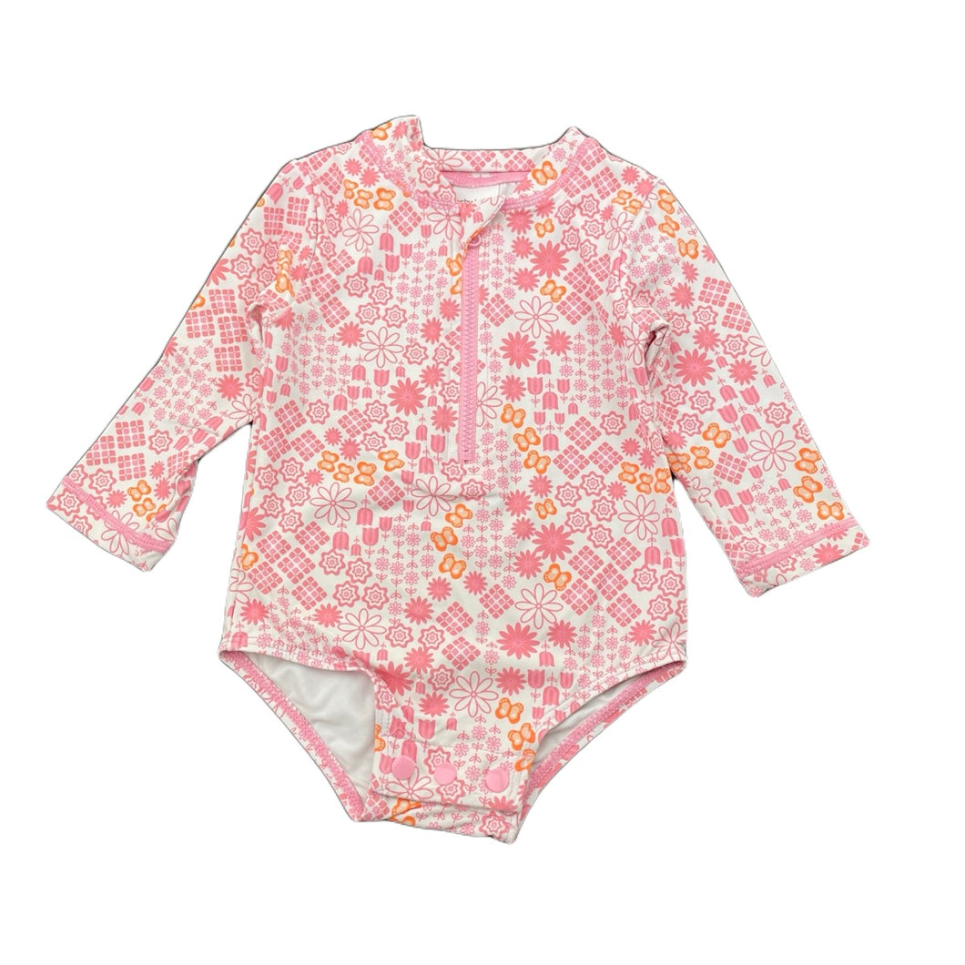Girls Baby Berry, floral long sleeve swim one-piece, GUC, size 00,  