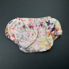 Load image into Gallery viewer, Girls KIP &amp; CO, FLOWER FAIRIES linen nappy cover / bloomers, GUC, size 00,  
