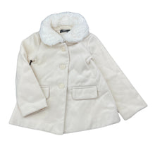 Load image into Gallery viewer, Girls Bardot Junior, cream jacket / coat, detachable faux fur collar, EUC, size 2,  
