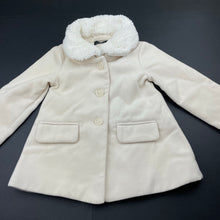 Load image into Gallery viewer, Girls Bardot Junior, cream jacket / coat, detachable faux fur collar, EUC, size 2,  