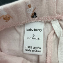Load image into Gallery viewer, Girls Baby Berry, pink cotton shorts, elasticated, GUC, size 0,  