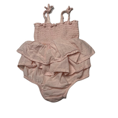 Girls Anko, pink lightweight cotton summer romper, FUC, size 00,  