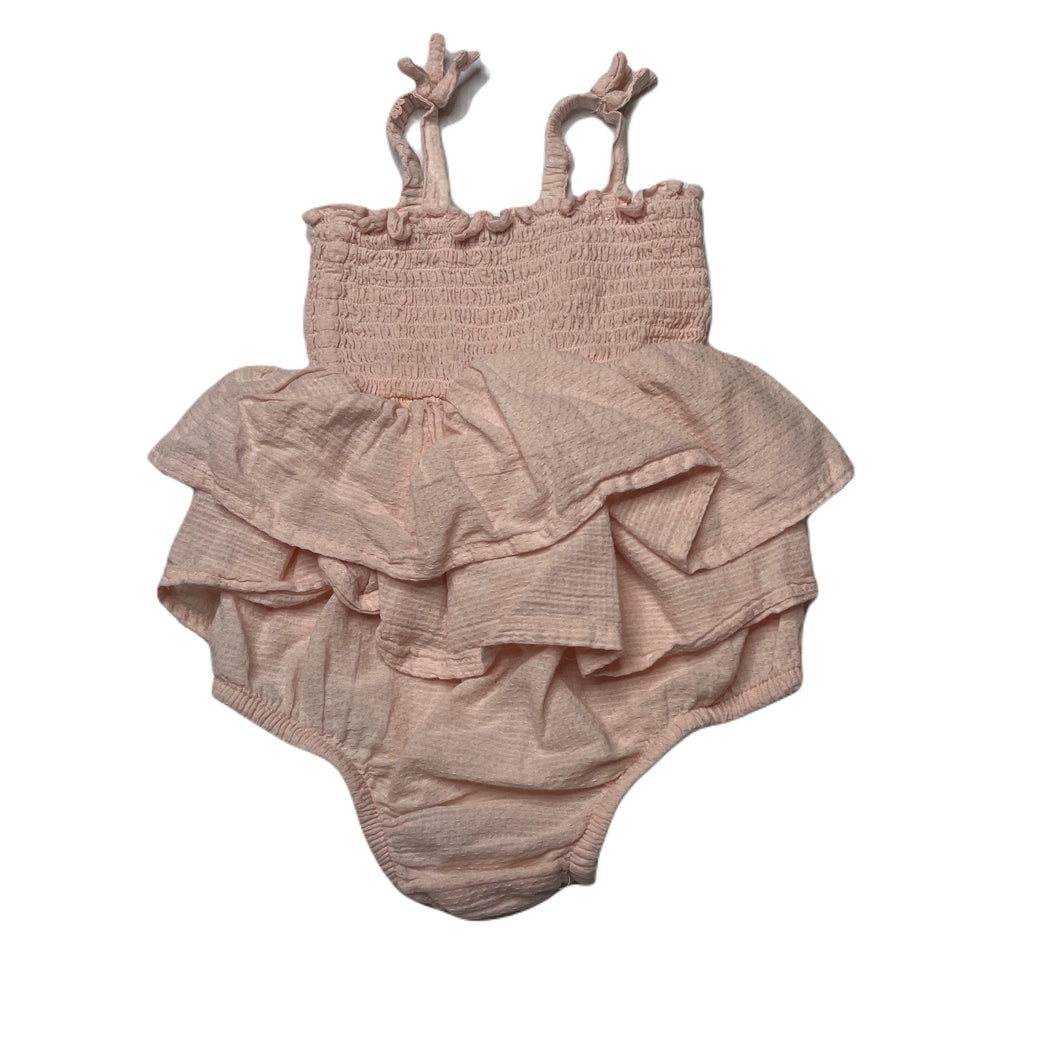 Girls Anko, pink lightweight cotton summer romper, FUC, size 00,  
