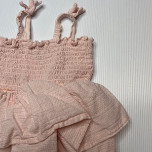 Girls Anko, pink lightweight cotton summer romper, FUC, size 00,  