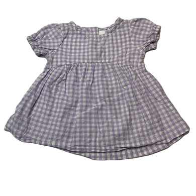 Girls Dymples, purple check lightweight short sleeve top, GUC, size 00,  