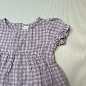 Girls Dymples, purple check lightweight short sleeve top, GUC, size 00,  