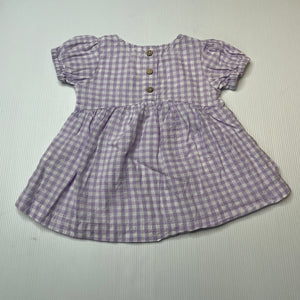 Girls Dymples, purple check lightweight short sleeve top, GUC, size 00,  