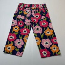 Load image into Gallery viewer, Girls Gymboree, colourful floral cotton cropped pants adjustable, Inside leg: 29cm, FUC, size 5,  