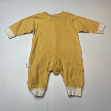 Load image into Gallery viewer, Girls yellow, ribbed cotton romper, FUC, size 000-00,  