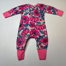Load image into Gallery viewer, Girls Bonds, floral zip wondersuit / zippy / romper, FUC, size 000,  