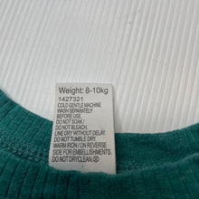 Load image into Gallery viewer, unisex Baby Berry, green ribbed stretchy tee / top, GUC, size 0,  