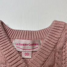 Load image into Gallery viewer, Girls La Sienna Couture, pink knitted cotton cardigan, GUC, size 00,  