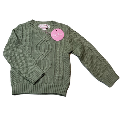 Girls La Sienna Couture, sage cotton knitted sweater / jumper, NEW, size 0,  
