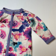 Load image into Gallery viewer, Girls Bonds, floral zip wondersuit / zippy / romper, FUC, size 000,  