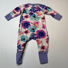 Load image into Gallery viewer, Girls Bonds, floral zip wondersuit / zippy / romper, FUC, size 000,  