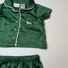 Load image into Gallery viewer, unisex Peter Alexander, green satin pyjama set, EUC, size 000,  