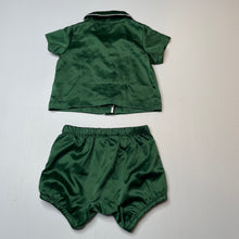 Load image into Gallery viewer, unisex Peter Alexander, green satin pyjama set, EUC, size 000,  
