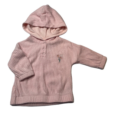 Girls Dymples, embroidered soft feel ribbed hooded top, EUC, size 00,  