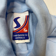 Load image into Gallery viewer, unisex Scags, blue roll neck top / skivvy, EUC, size 6,  