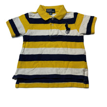 Load image into Gallery viewer, Boys Polo by Ralph Lauren, striped cotton polo top, large pony, wash fade, FUC, size 2,  