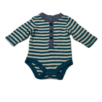 Boys Dymples, striped cotton henley bodysuit / romper, GUC, size 000,  