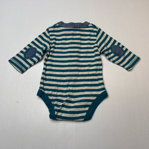 Boys Dymples, striped cotton henley bodysuit / romper, GUC, size 000,  