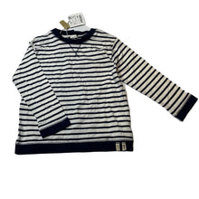 Load image into Gallery viewer, Boys Zara, navy &amp; white stripe cotton long sleeve top, NEW, size 2-3,  