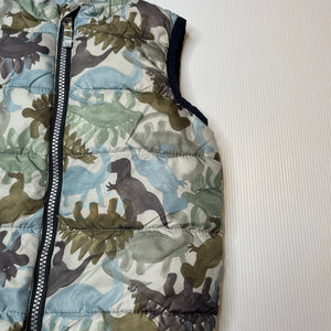 Boys Dymples, puffer vest / sleeveless jacket, dinosaurs, GUC, size 2,  