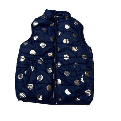 Girls B Collection, navy & silver spot puffer vest, GUC, size 3,  