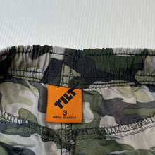 Load image into Gallery viewer, Boys Tilt, camo print lightweight board shorts, elasticated, GUC, size 3,  