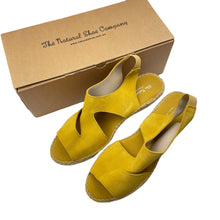 Load image into Gallery viewer, Womens The Natural Shoe, mustard suede leather espadrille wedge sandals, Made in Spain, EU 41, NEW, size 10,  