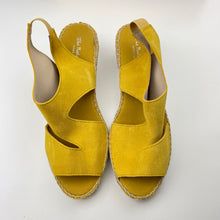Load image into Gallery viewer, Womens The Natural Shoe, mustard suede leather espadrille wedge sandals, Made in Spain, EU 41, NEW, size 10,  