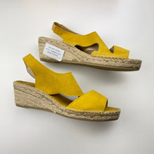 Load image into Gallery viewer, Womens The Natural Shoe, mustard suede leather espadrille wedge sandals, Made in Spain, EU 41, NEW, size 10,  