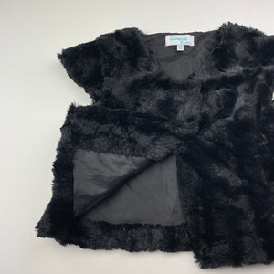 Girls Friends by Jesse, black faux fur vest, EUC, size 8,  