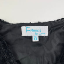 Load image into Gallery viewer, Girls Friends by Jesse, black faux fur vest, EUC, size 8,  