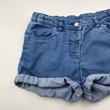 Load image into Gallery viewer, Girls H&amp;T, blue stretch denim shorts, adjustable, FUC, size 7,  