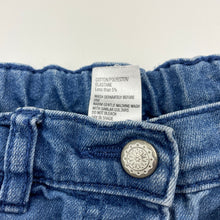 Load image into Gallery viewer, Girls H&amp;T, blue stretch denim shorts, adjustable, FUC, size 7,  
