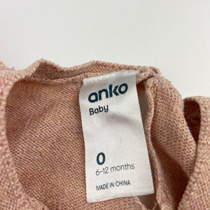 Girls Anko, lightweight knit long sleeve top, FUC, size 0,  