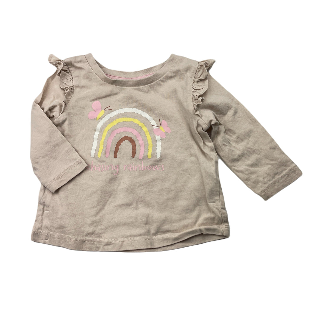 Girls Dymples, cotton long sleeve top, rainbow, FUC, size 00,  