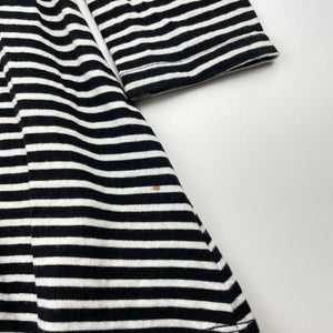 Girls Target, striped cotton long sleeve dress, FUC, size 10, L: 69cm