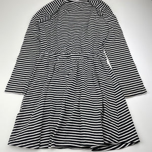 Girls Target, striped cotton long sleeve dress, FUC, size 10, L: 69cm