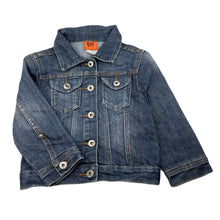 Load image into Gallery viewer, Girls Fun Spirit, dark stretch denim jacket, FUC, size 4,  