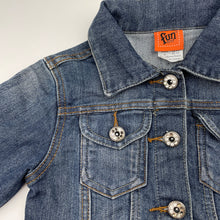 Load image into Gallery viewer, Girls Fun Spirit, dark stretch denim jacket, FUC, size 4,  