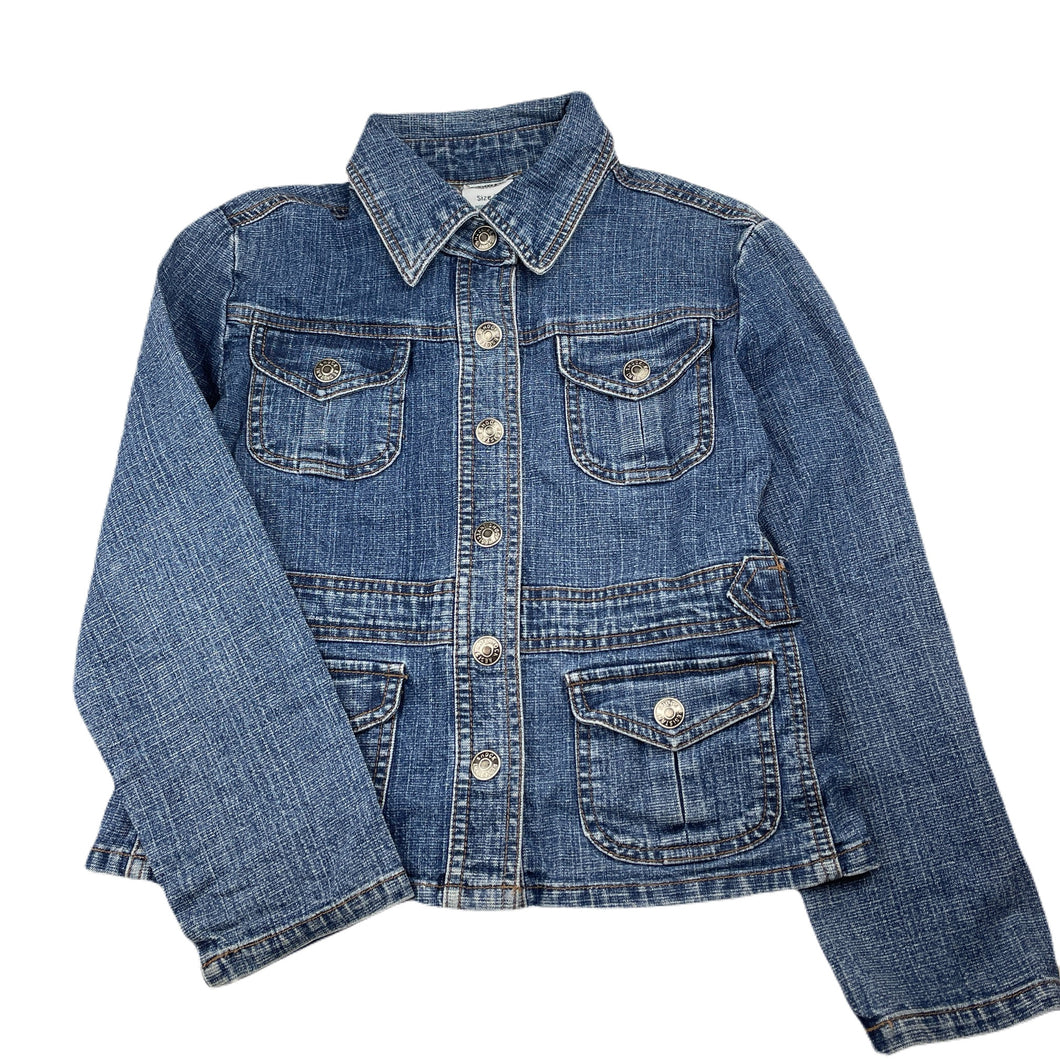 Girls Shock Resistant, blue stretch denim jacket, poppers, GUC, size 10,  