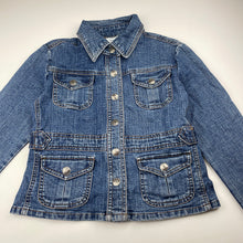 Load image into Gallery viewer, Girls Shock Resistant, blue stretch denim jacket, poppers, GUC, size 10,  