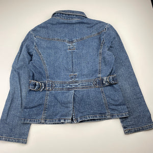 Girls Shock Resistant, blue stretch denim jacket, poppers, GUC, size 10,  